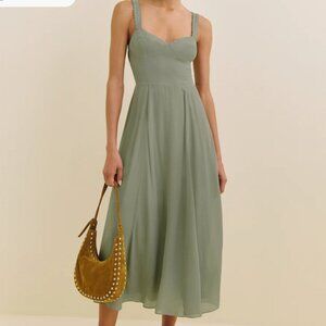 Reformation Lela Dress Green - Size 8